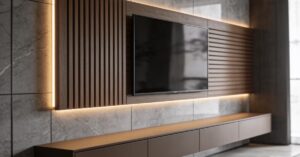 Elegancka ściana z telewizorem: 10 świetnych pomysłów na wystrój salonu